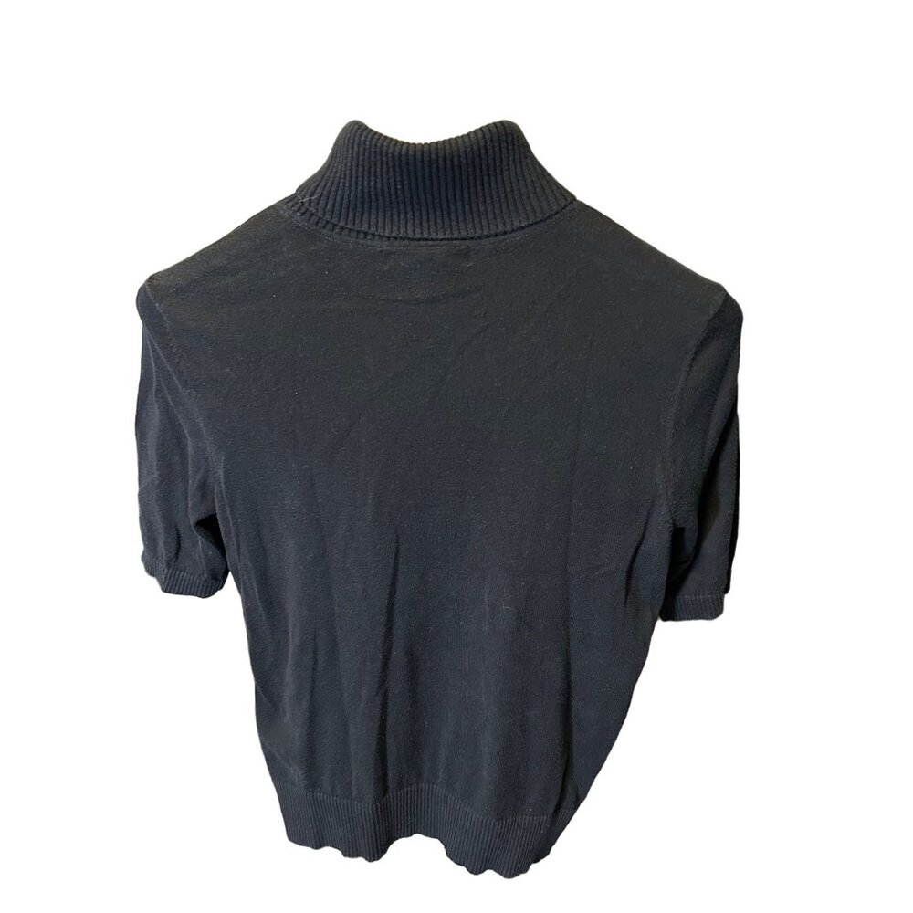 Designers Originals Black Short Sleeve Turtleneck Top SZ MP